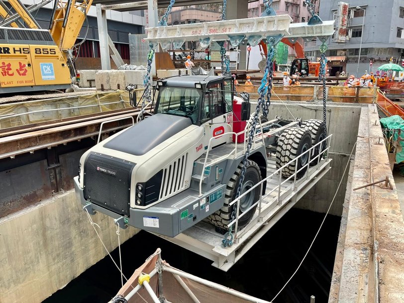 Three Terex Trucks TA400s work away in Hong Kong tunnelling project